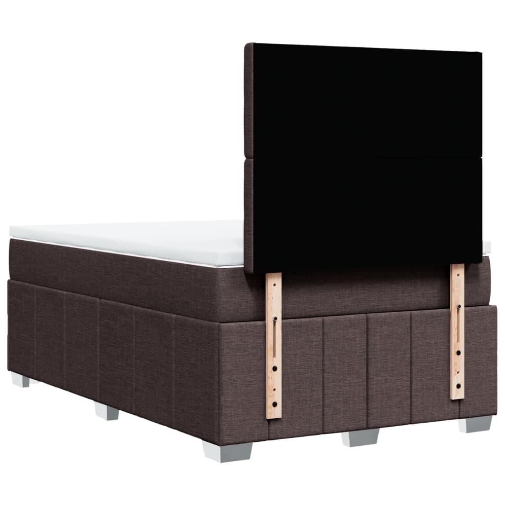 Box Spring Postel S Matrací Tmavě Hnědá 120X190 Cm Textil