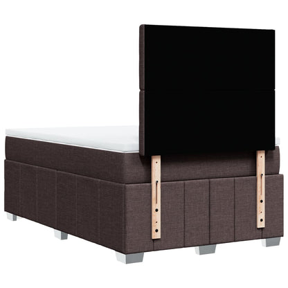 Box Spring Postel S Matrací Tmavě Hnědá 120X190 Cm Textil