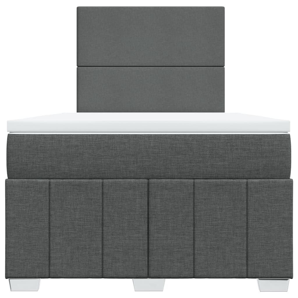 Box Spring Postel S Matrací Tmavě Šedá 120X200 Cm Textil