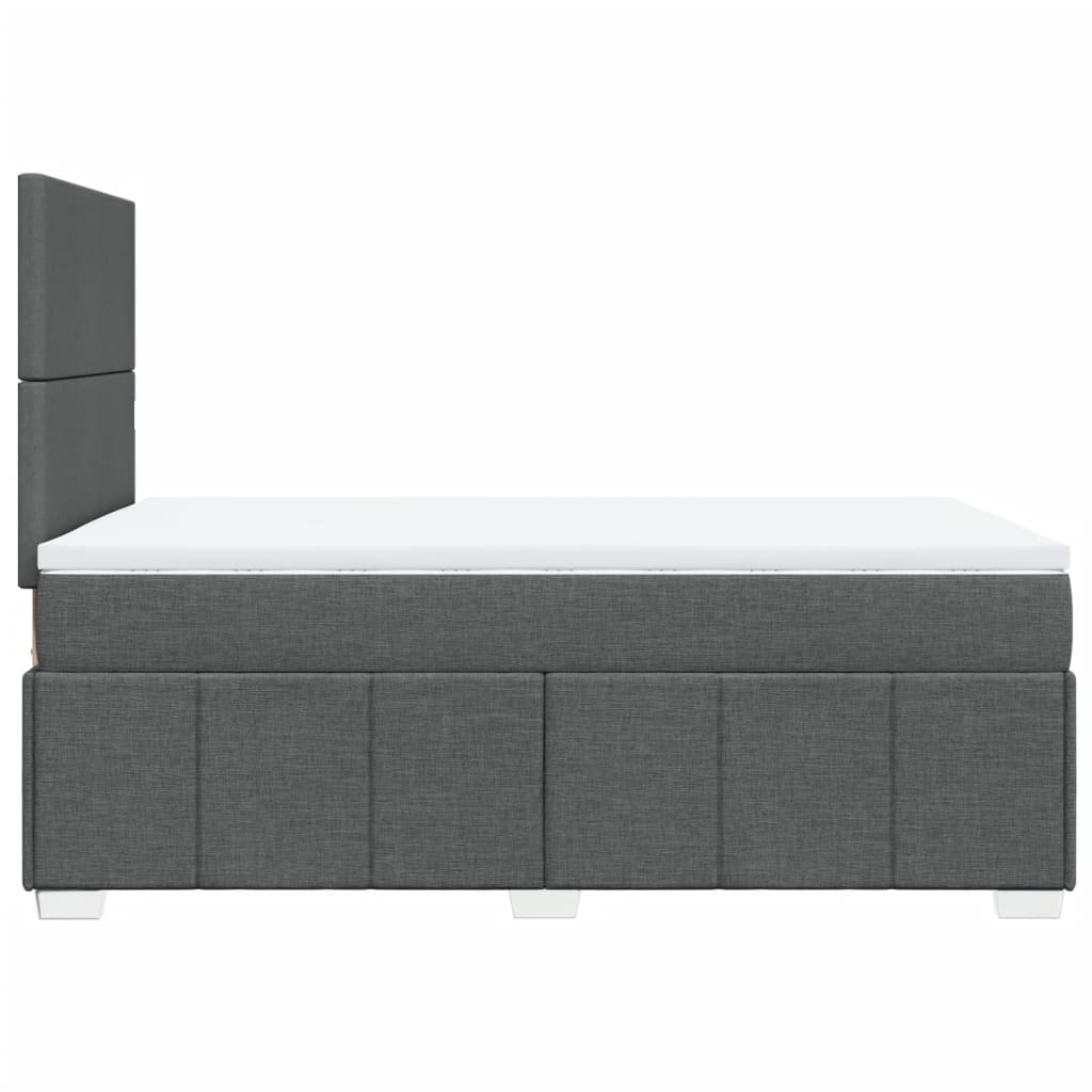 Box Spring Postel S Matrací Tmavě Šedá 120X200 Cm Textil