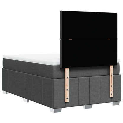 Box Spring Postel S Matrací Tmavě Šedá 120X200 Cm Textil
