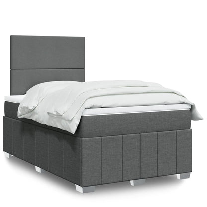 Box Spring Postel S Matrací Tmavě Šedá 120X200 Cm Textil