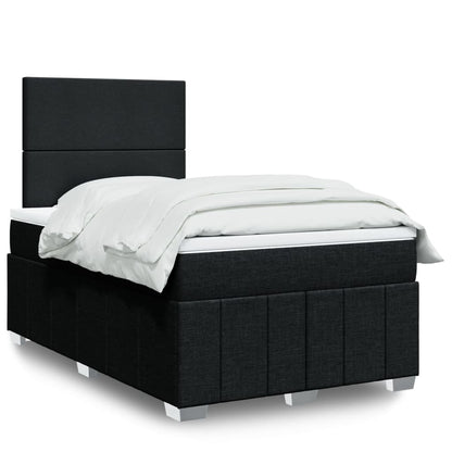 Box Spring Postel S Matrací Černá Textil Černá