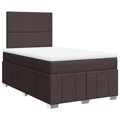 Box Spring Postel S Matrací Tmavě Hnědá 120X200 Cm Textil