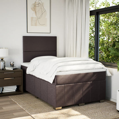 Box Spring Postel S Matrací Tmavě Hnědá 120X200 Cm Textil