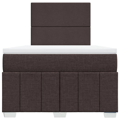 Box Spring Postel S Matrací Tmavě Hnědá 120X200 Cm Textil