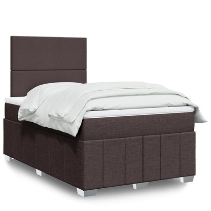 Box Spring Postel S Matrací Tmavě Hnědá 120X200 Cm Textil