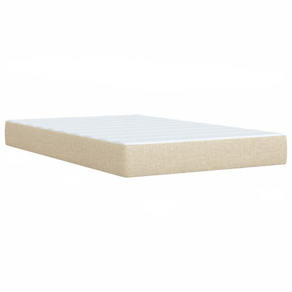 Box Spring Postel S Matrací Krémová 120X200 Cm Textil