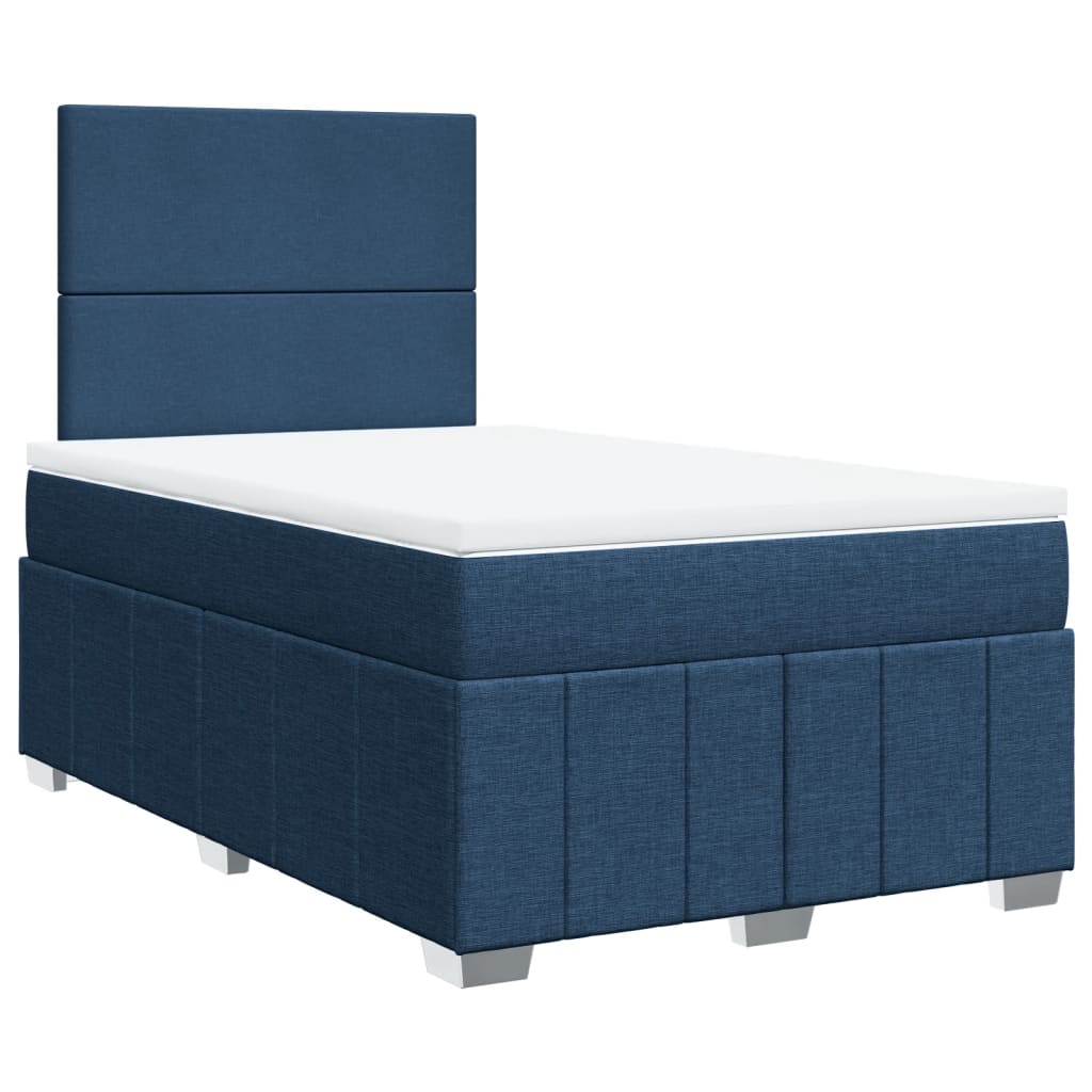 Box Spring Postel S Matrací Modrá 120X200 Cm Textil