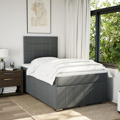 Box Spring Postel S Matrací Tmavě Šedá 120X200 Cm Textil