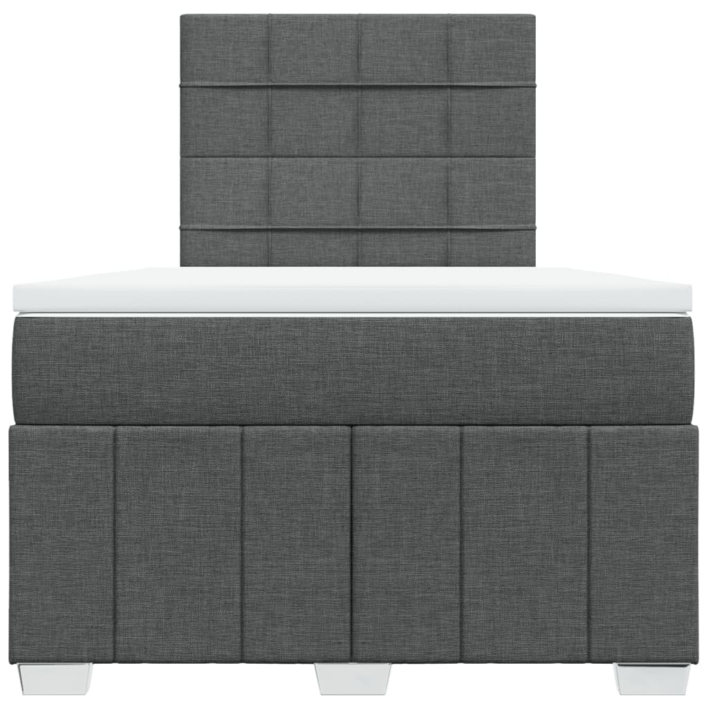 Box Spring Postel S Matrací Tmavě Šedá 120X200 Cm Textil