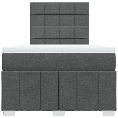 Box Spring Postel S Matrací Tmavě Šedá 120X200 Cm Textil