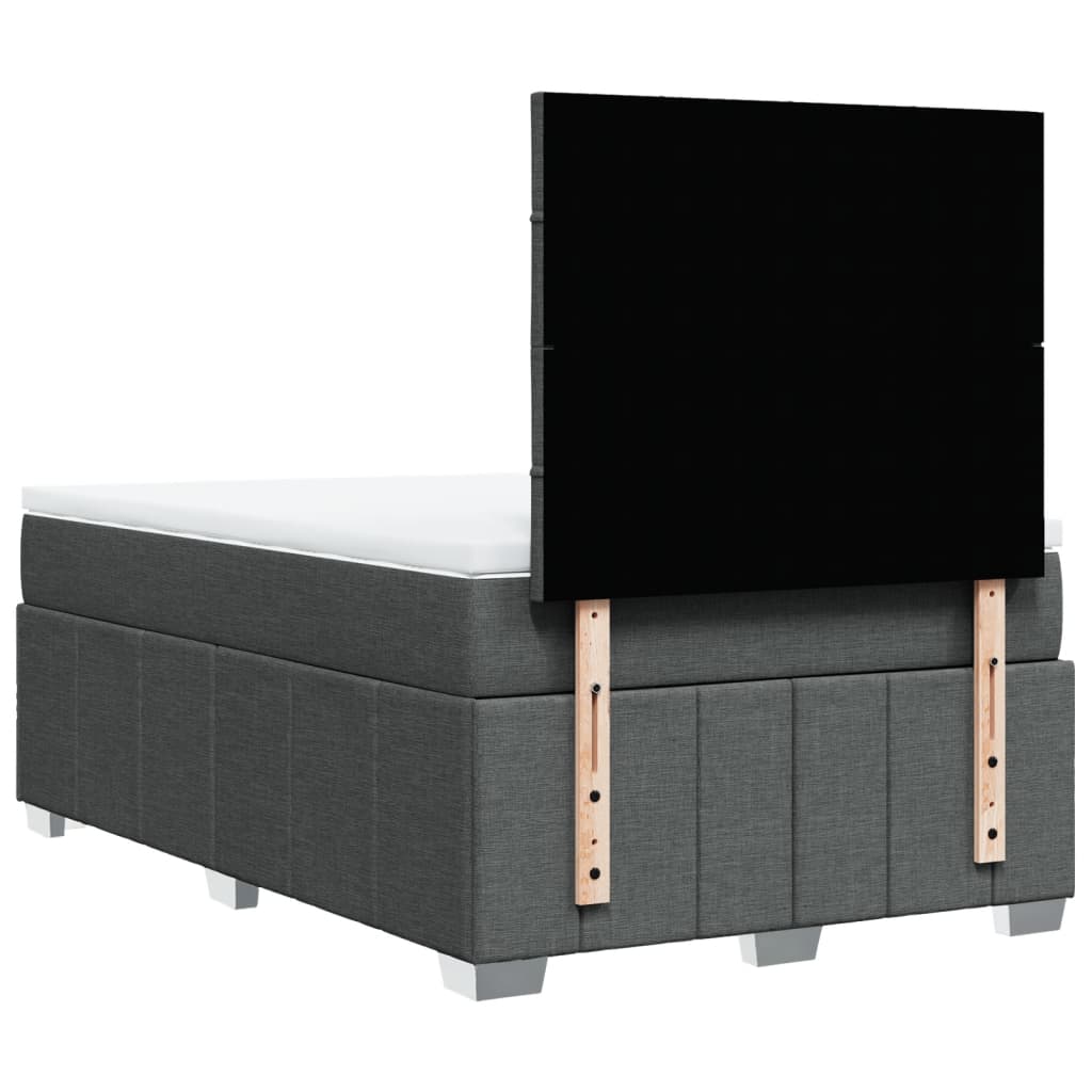 Box Spring Postel S Matrací Tmavě Šedá 120X200 Cm Textil