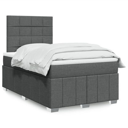 Box Spring Postel S Matrací Tmavě Šedá 120X200 Cm Textil