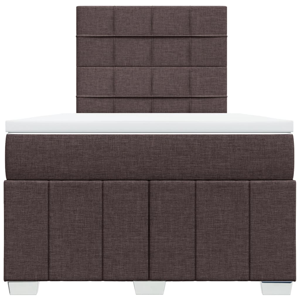 Box Spring Postel S Matrací Tmavě Hnědá 120X200 Cm Textil