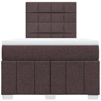 Box Spring Postel S Matrací Tmavě Hnědá 120X200 Cm Textil