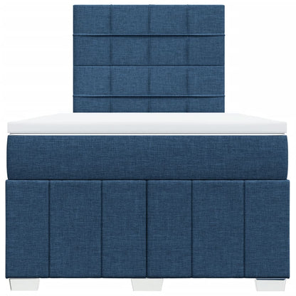Box Spring Postel S Matrací Modrá 120X200 Cm Textil