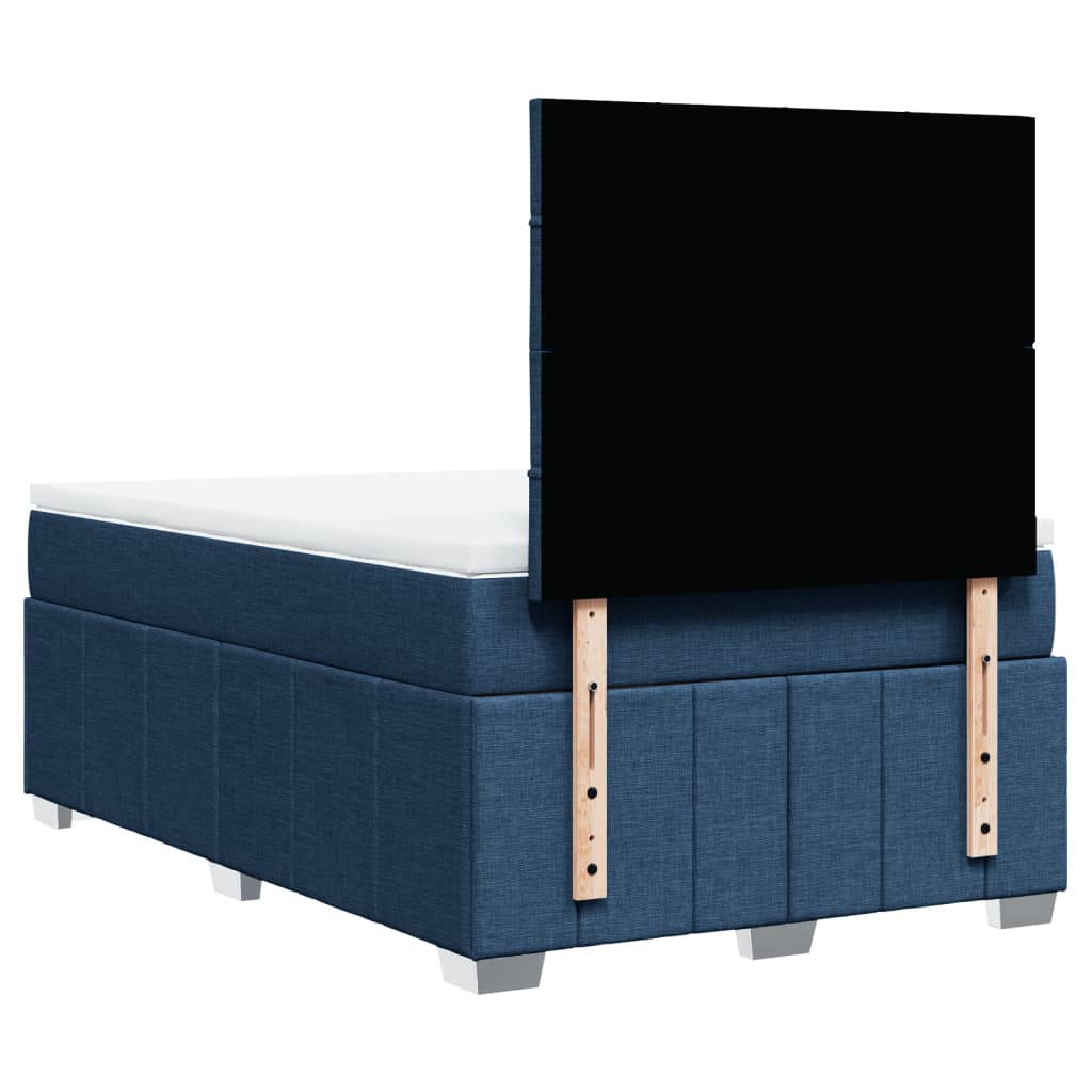 Box Spring Postel S Matrací Modrá 120X200 Cm Textil