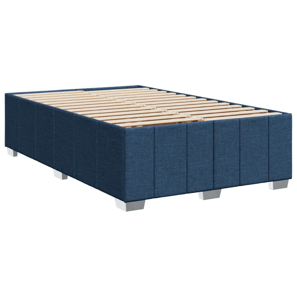 Box Spring Postel S Matrací Modrá 120X200 Cm Textil