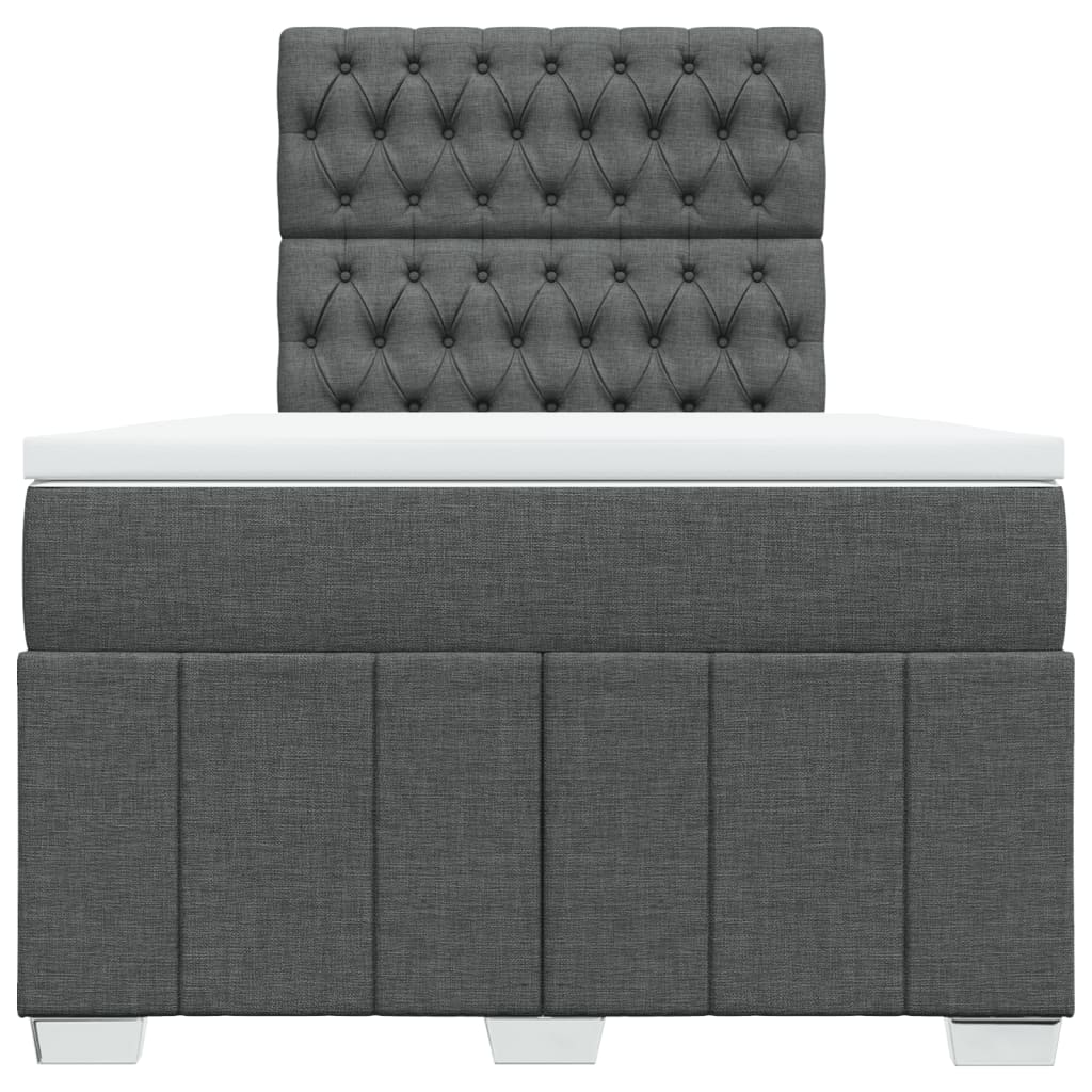Box Spring Postel S Matrací Tmavě Šedá 120X200 Cm Textil