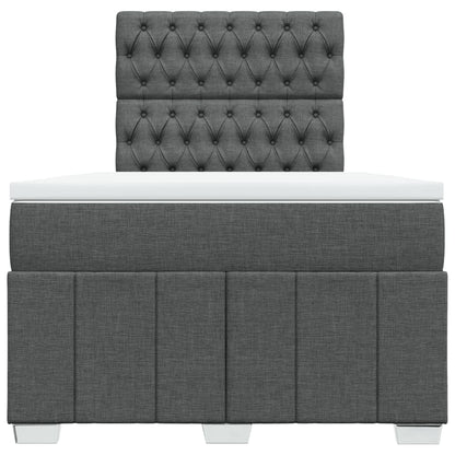 Box Spring Postel S Matrací Tmavě Šedá 120X200 Cm Textil