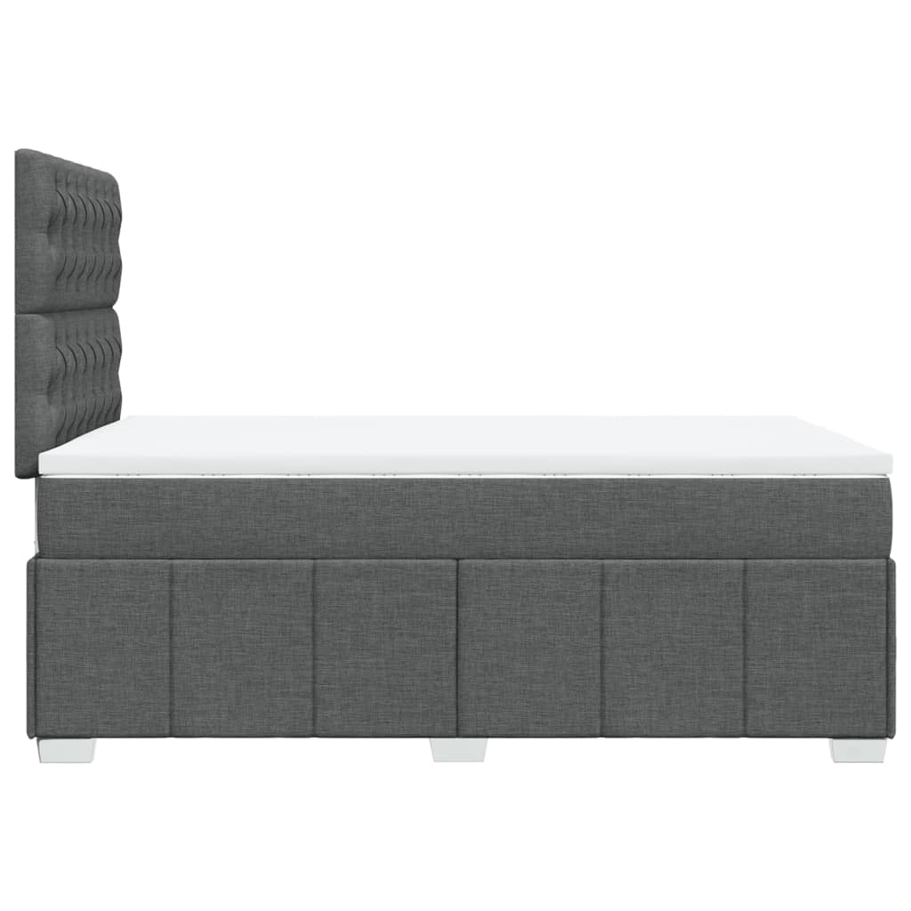 Box Spring Postel S Matrací Tmavě Šedá 120X200 Cm Textil