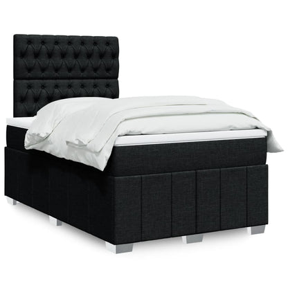 Box Spring Postel S Matrací Černá Textil Černá