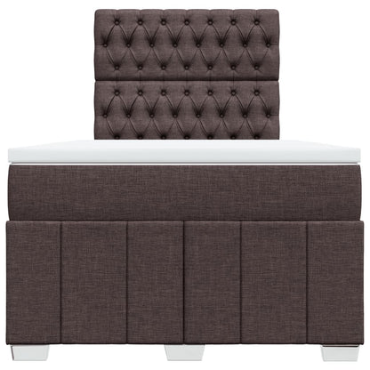 Box Spring Postel S Matrací Tmavě Hnědá 120X200 Cm Textil