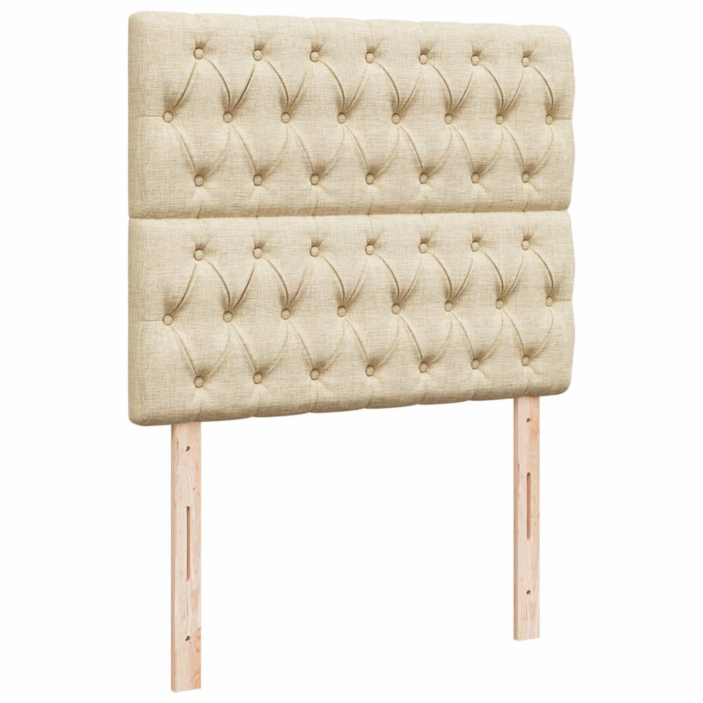 Box Spring Postel S Matrací Krémová 120X200 Cm Textil