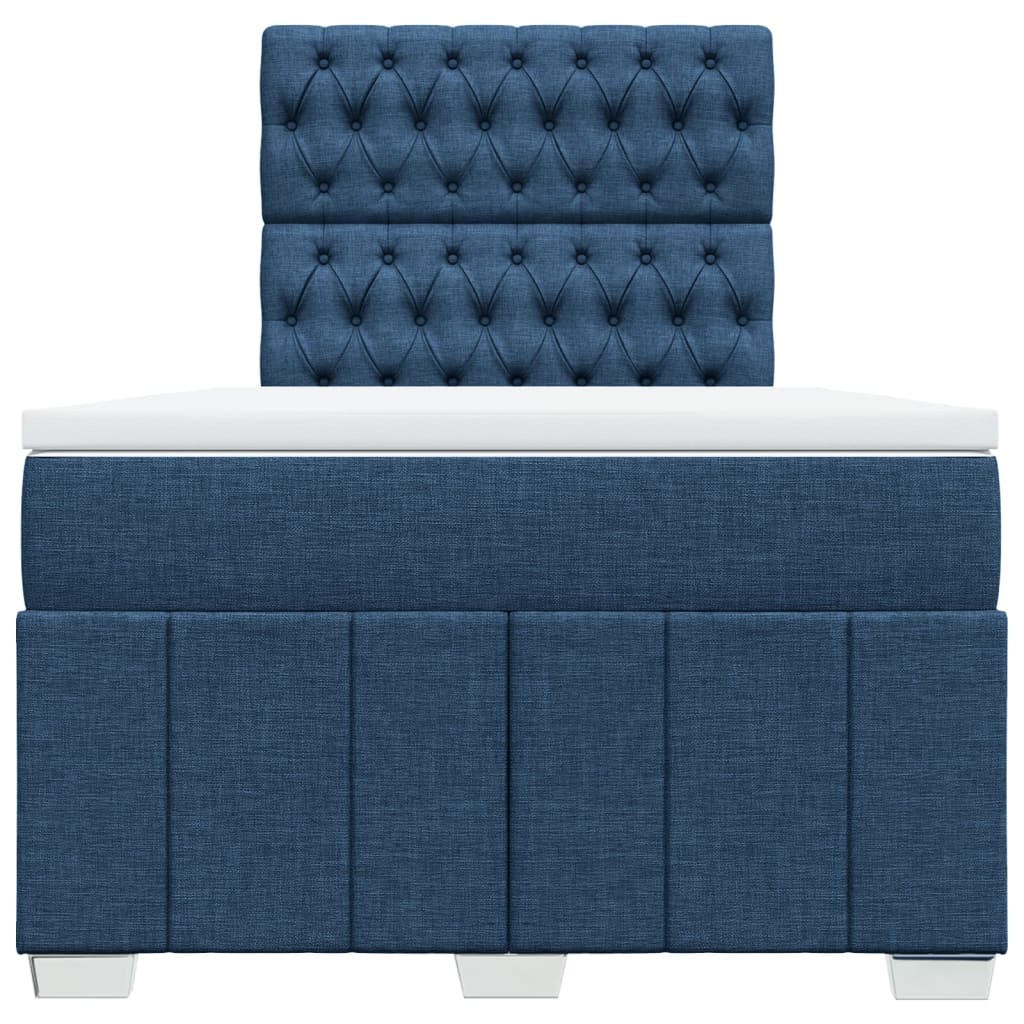 Box Spring Postel S Matrací Modrá 120X200 Cm Textil