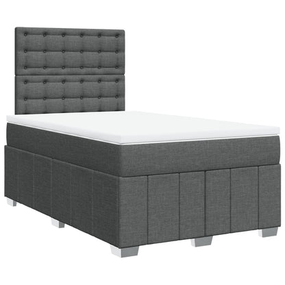 Box Spring Postel S Matrací Tmavě Šedá 120X200 Cm Textil