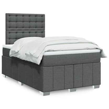 Box Spring Postel S Matrací Tmavě Šedá 120X200 Cm Textil