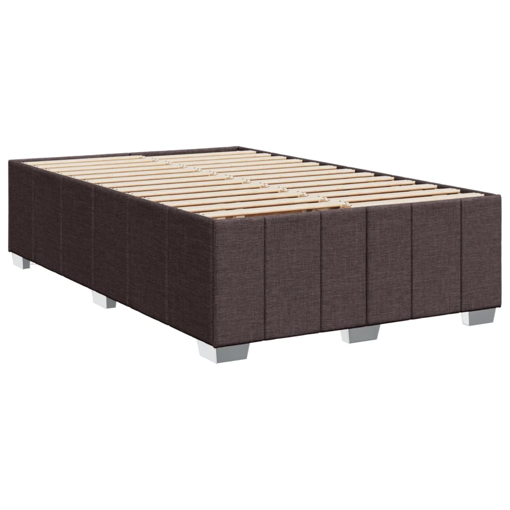 Box Spring Postel S Matrací Tmavě Hnědá 120X200 Cm Textil