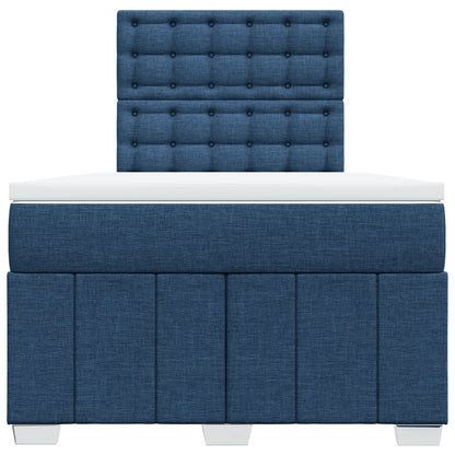 Box Spring Postel S Matrací Modrá 120X200 Cm Textil