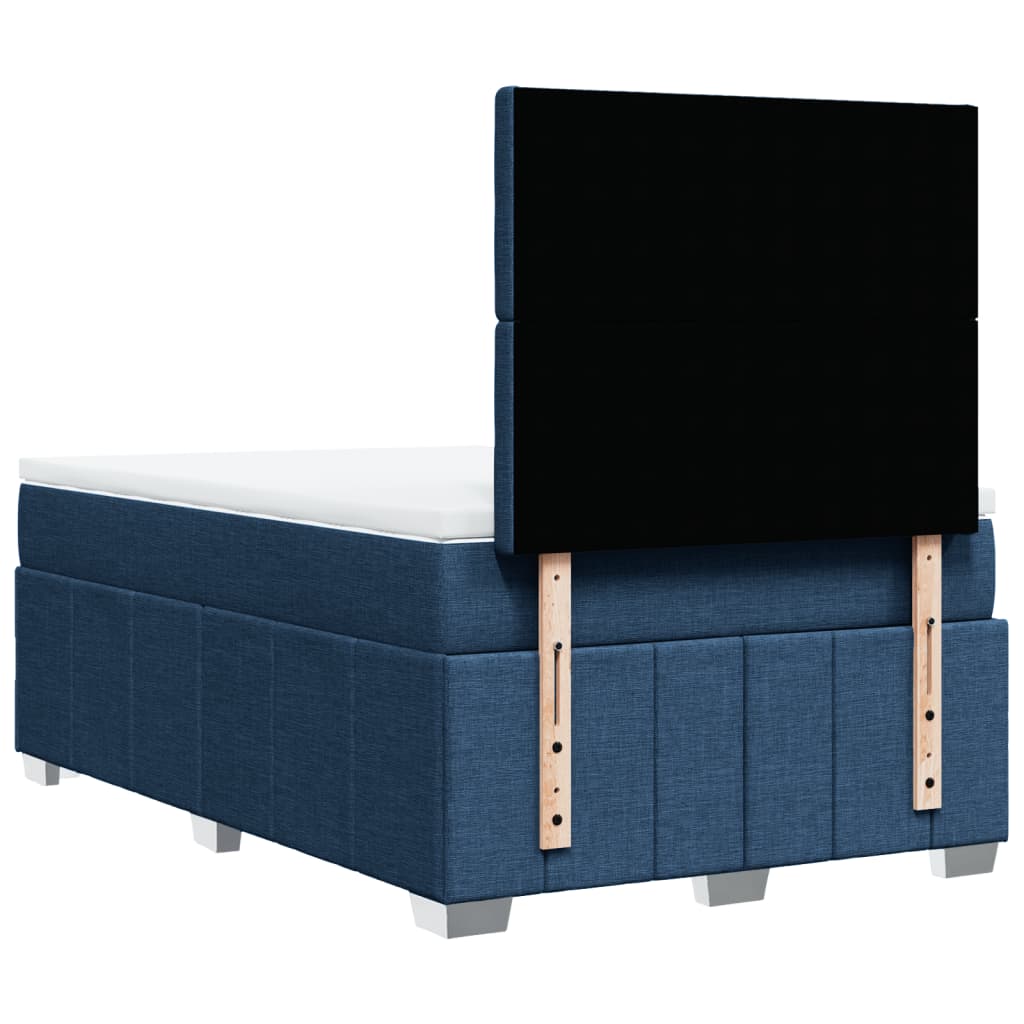 Box Spring Postel S Matrací Modrá 120X200 Cm Textil