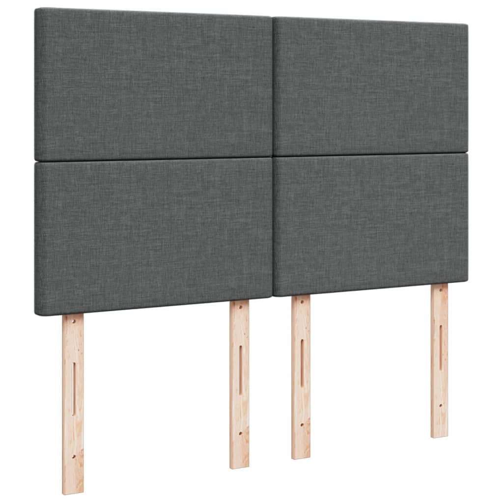 Box Spring Postel S Matrací Tmavě Šedý 140 X 190 Cm Textil