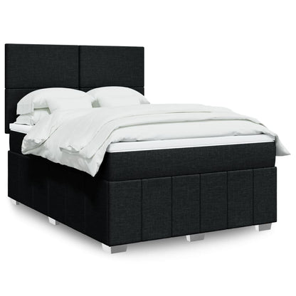 Box Spring Postel S Matrací Černá Textil Černá