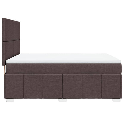 Box Spring Postel S Matrací Tmavě Hnědá 140X190 Cm Textil