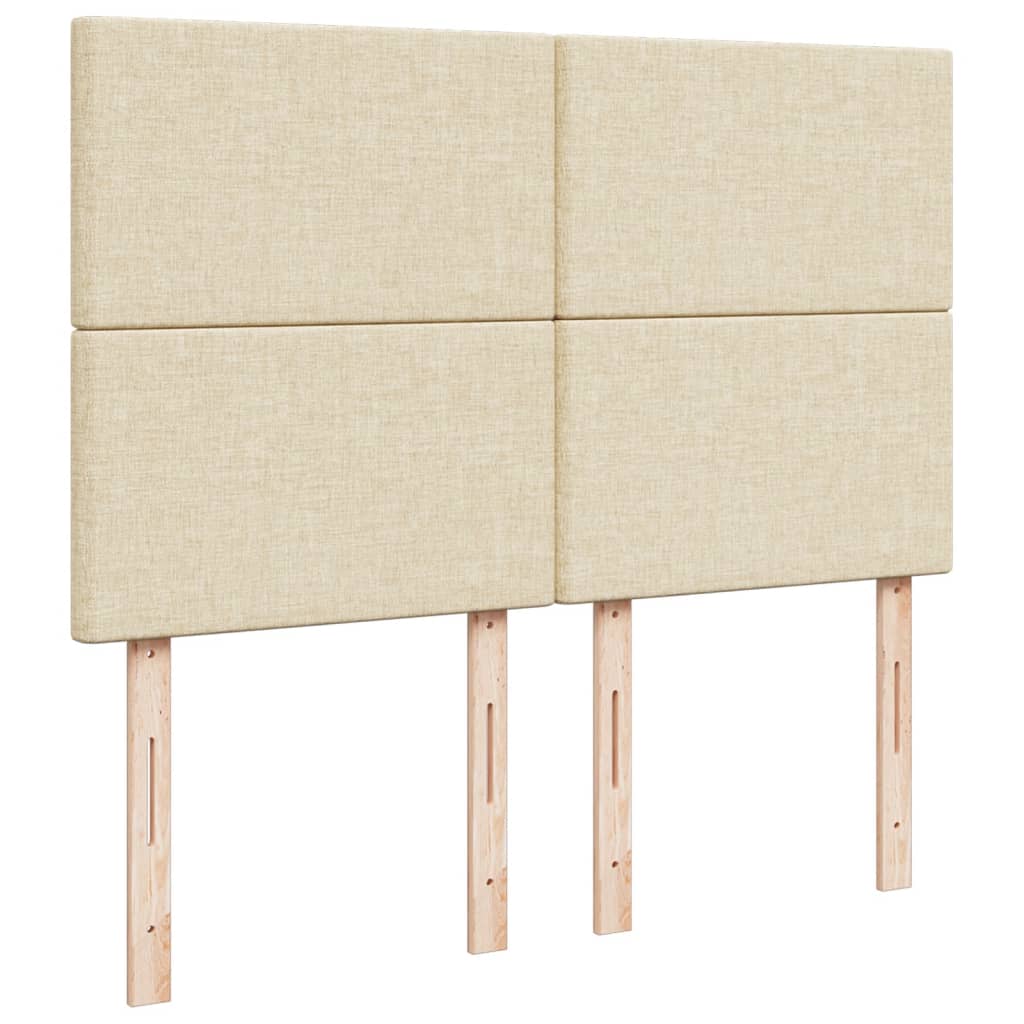 Box Spring Postel S Matrací Krémová 140X190 Cm Textil