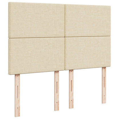 Box Spring Postel S Matrací Krémová 140X190 Cm Textil
