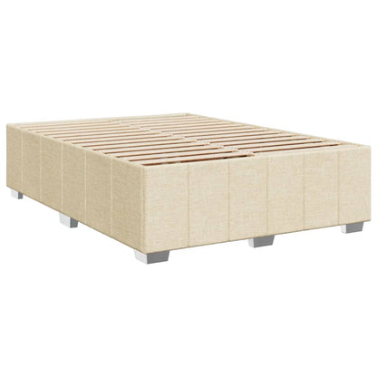 Box Spring Postel S Matrací Krémová 140X190 Cm Textil