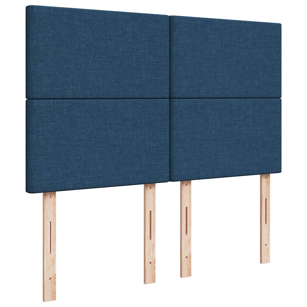 Box Spring Postel S Matrací Modrá 140X190 Cm Textil