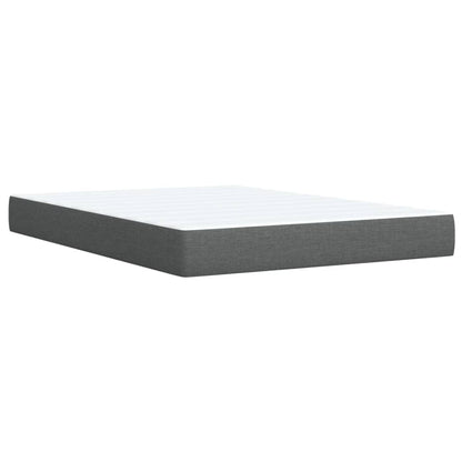 Box Spring Postel S Matrací Tmavě Šedý 140 X 190 Cm Textil