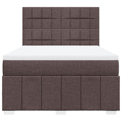 Box Spring Postel S Matrací Tmavě Hnědá 140X190 Cm Textil