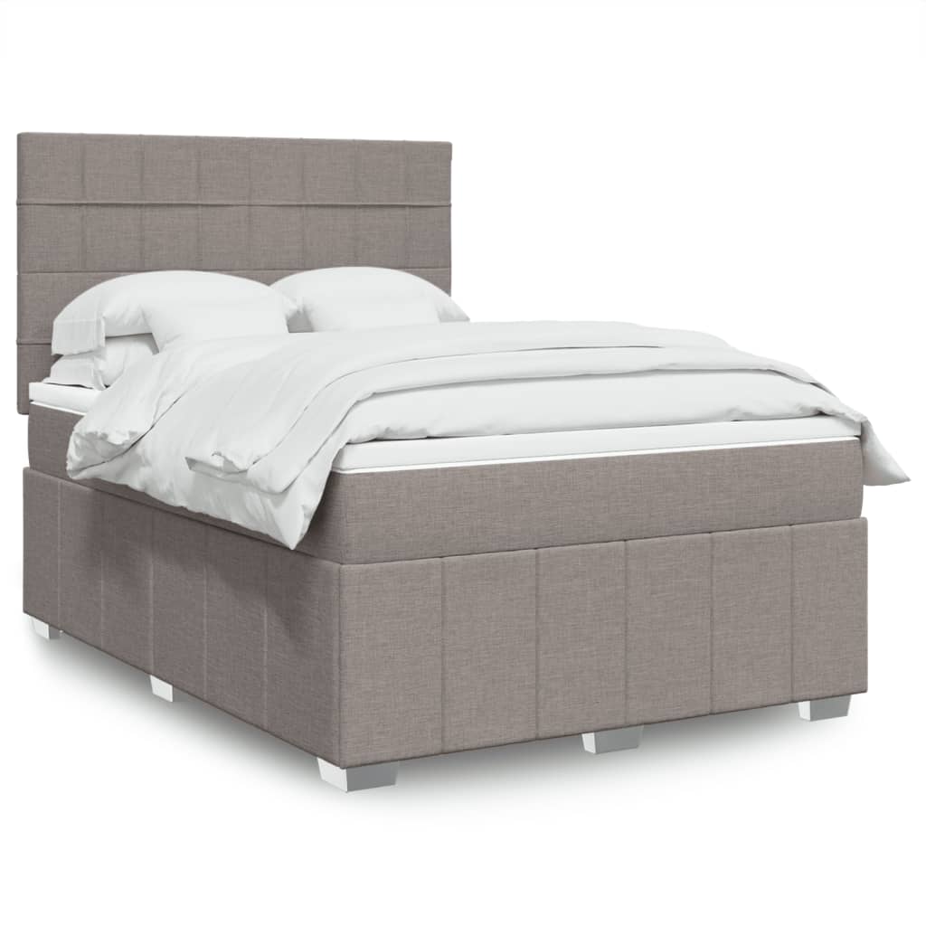 Box Spring Postel S Matrací Textil Taupe