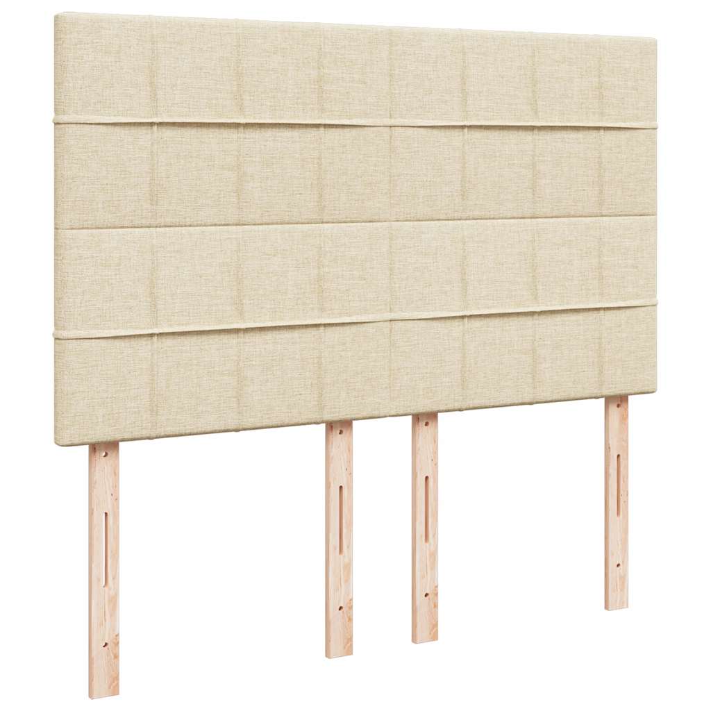 Box Spring Postel S Matrací Krémová 140X190 Cm Textil