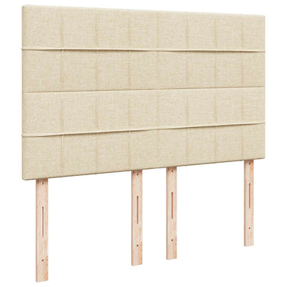 Box Spring Postel S Matrací Krémová 140X190 Cm Textil
