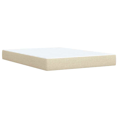 Box Spring Postel S Matrací Krémová 140X190 Cm Textil