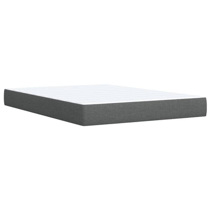 Box Spring Postel S Matrací Tmavě Šedý 140 X 190 Cm Textil