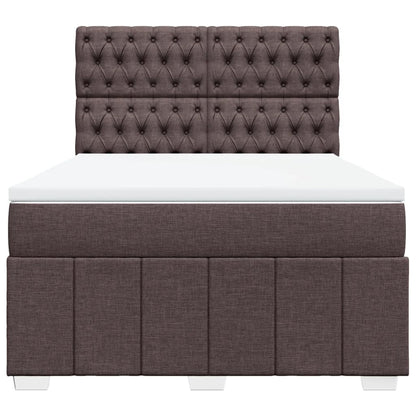 Box Spring Postel S Matrací Tmavě Hnědá 140X190 Cm Textil